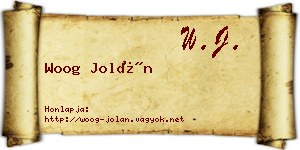 Woog Jolán névjegykártya
