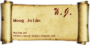 Woog Jolán névjegykártya